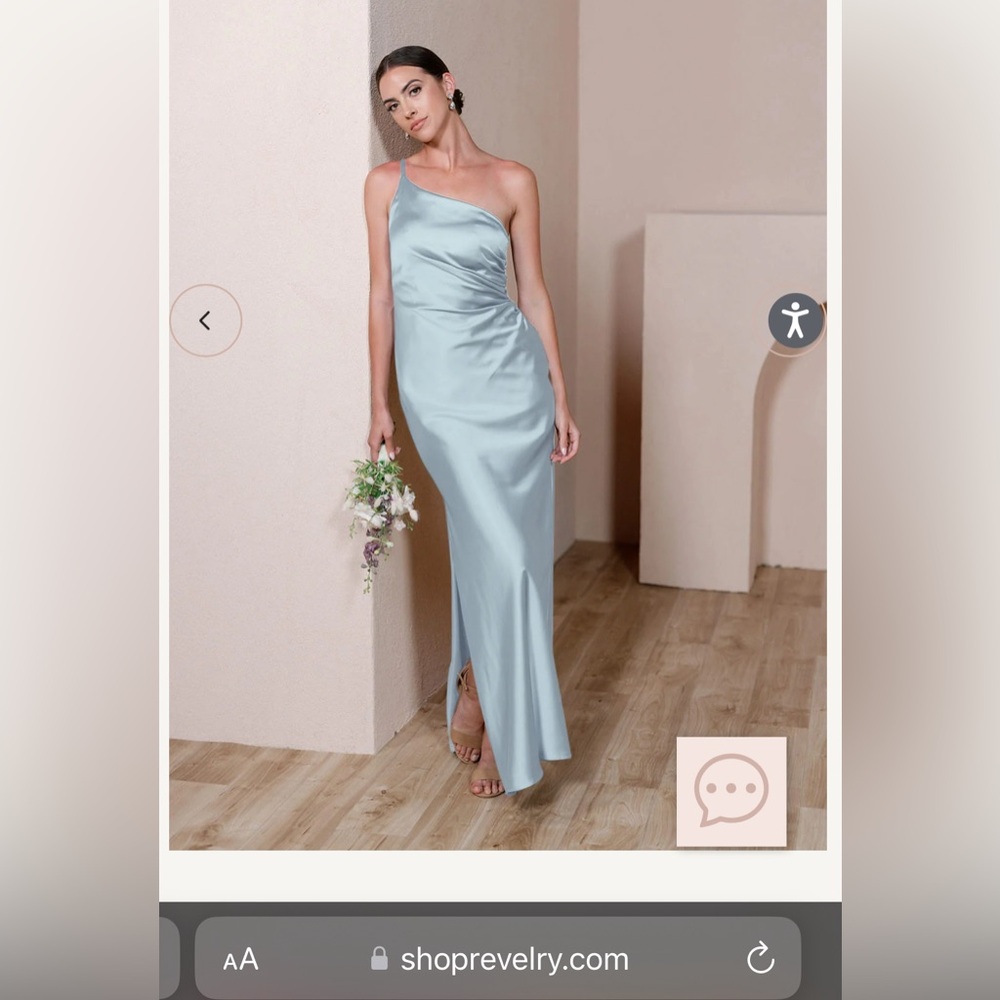 Revelry, Sky Blue Jade Satin Dress, Size 4